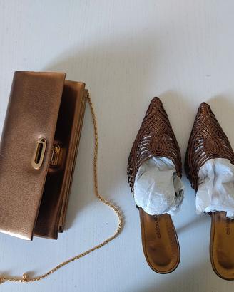 scarpe e borsa bronzo