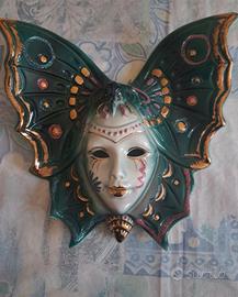 Maschera Veneziana Farfalla Di Ceramica Misura Cm 
