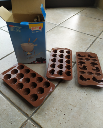 Macchina fonduta cioccolato + ciotole e stampi