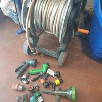 Avvolgitubo + tubo + raccordi vari 