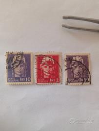 3 francobolli del regno d'Italia serie turrita