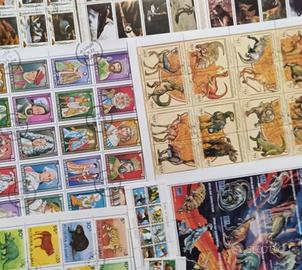 800 foglietti francobolli diversi differenti set