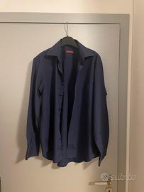 Camicia Max by Bulgari blu scuro in cotone