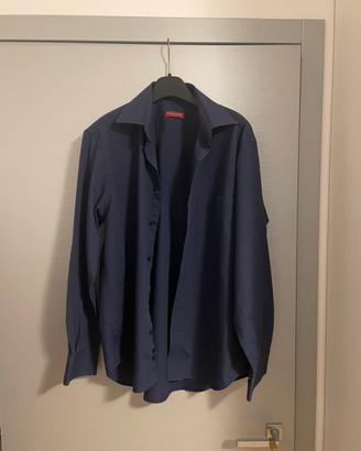 Camicia Max by Bulgari blu scuro in cotone