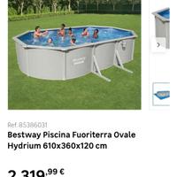 Piscina fuori terra ovale usata solo una stagione 