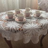 Set 6 tazzine da caffè vintage toile de jouy borde