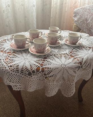 Set 6 tazzine da caffè vintage toile de jouy borde