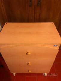 Bagnetto Fasciatoio PALI in legno con cassettiera