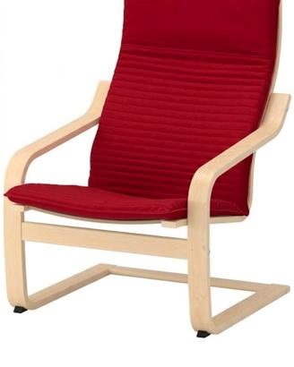 Poang poltrona  con rivestimento in colore rosso