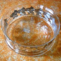 CENTROTAVOLA IN VETRO E ARGENTO STERLING 925 NUOVO