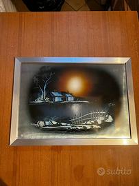 Quadro Vintage Anni '70 su Alluminio Spazzolato