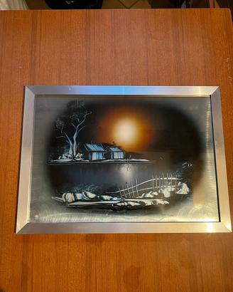 Quadro Vintage Anni '70 su Alluminio Spazzolato