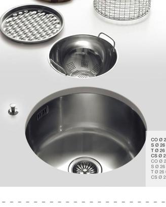 Lavabo Alpes a due vasche in acciaio