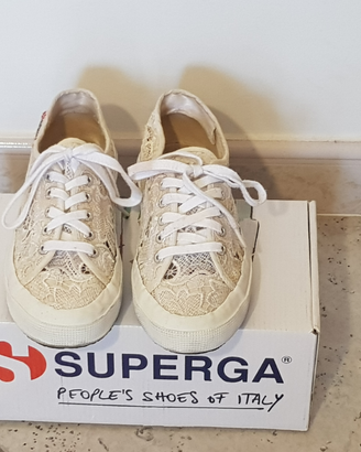 Scarpe Superga Macramè bianche 36 pizzo usate