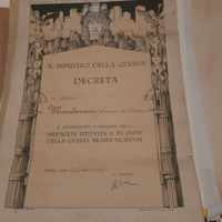 DECRETO MEDAGLIA prima guerra mondiale