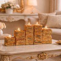 Portacandele decorativo a 5 luci – design materico