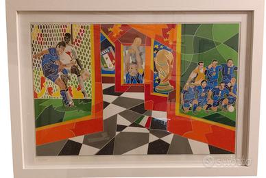 Serigrafia Polimaterica "Calcio" di Ugo Nespolo