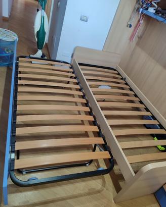 Letto singolo con altro letto singolo sotto