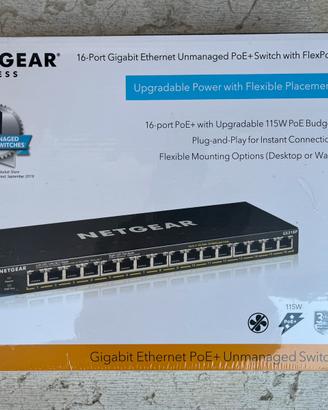 switch netgear gs316p 16 porte POE+ nuovo