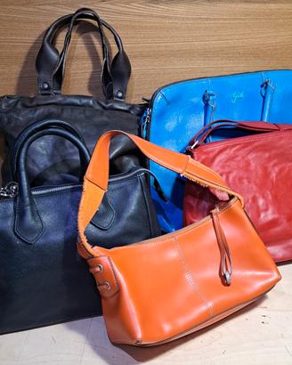 5 Borse di alta qualità, Vera Pelle Made in Italy 