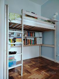 Letto a soppalco FLEXA legno bianco