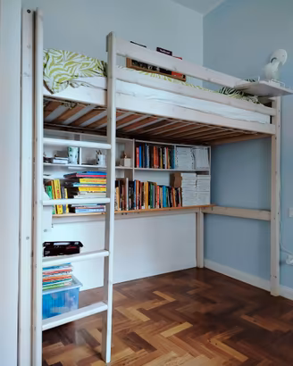 Letto a soppalco FLEXA legno bianco
