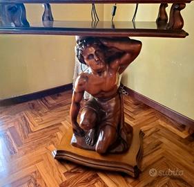 Mobile/scultura porta televisione in legno