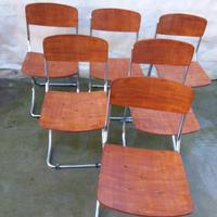 sei sedie in metallo e legno 