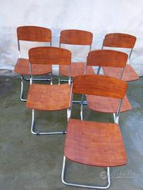 sei sedie in metallo e legno 