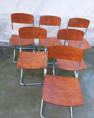 sei sedie in metallo e legno 