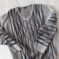 Golf, maglione, pullover collo a V,ciniglia