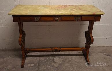 ALZATINA CONSOLE LEGNO INTAGLIATO CON PIANO ONICE
