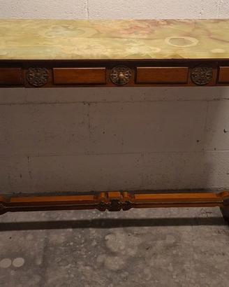 ALZATINA CONSOLE LEGNO INTAGLIATO CON PIANO ONICE