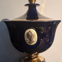 vaso\calice blu cobalto e oro