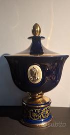 vaso\calice blu cobalto e oro