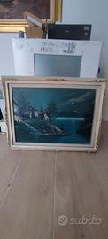 Quadro vintage “Lago di Como” – olio su tela