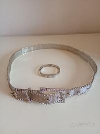 set cintura metallica + braccialetto