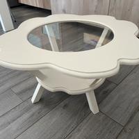 Tavolino da caffe in legno a forma di fiore