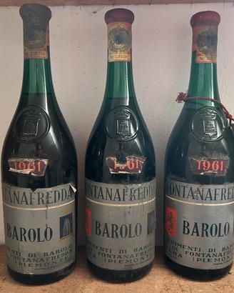 3 Bottiglie Barolo Fontanafredda 1961