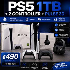PS5 1TB + 2 CONTROLLER + PULSE 3D