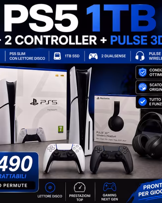 PS5 1TB + 2 CONTROLLER + PULSE 3D