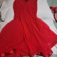 Elegante Vestito rosso spallina larga Risskio 
