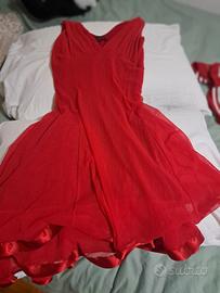 Elegante Vestito rosso spallina larga Risskio 