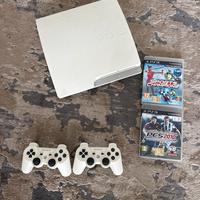 PS3 slim bianca 320 giga + 2 controller e 2 giichi