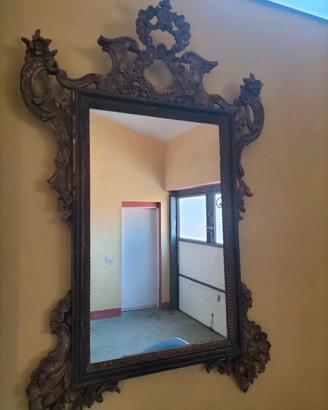 specchio in legno vintage