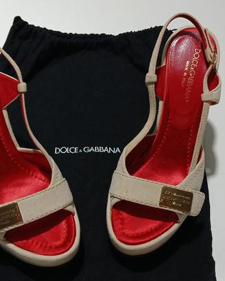 scarpe sandalo scamosciato Dolce e Gabbana