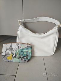 Lotto 2 pezzi: pochette + borsa
