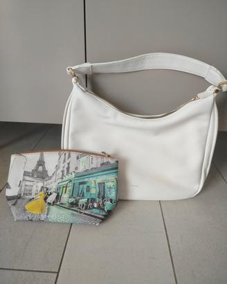Lotto 2 pezzi: pochette + borsa