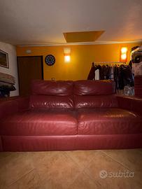 DIVANO PELLE BORDEAUX