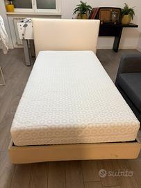Letto 100x190 con rete a doghe e materasso memory